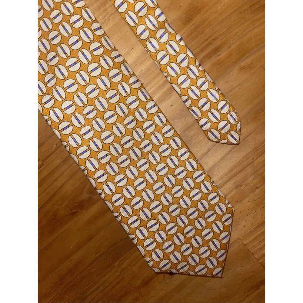 Jos A Bank Premier Necktie Men Yellow Gold Abstract Weddings‎ Business Silk